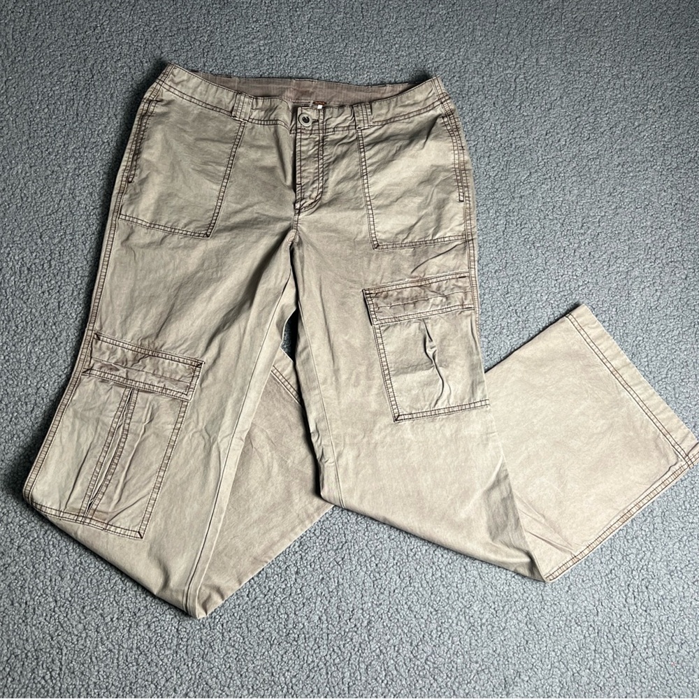 FREE PEOPLE WILD TRUFFLE THE THING IS LOW RISE UTILITY CARGO PANTS SZ 1, NWOT.